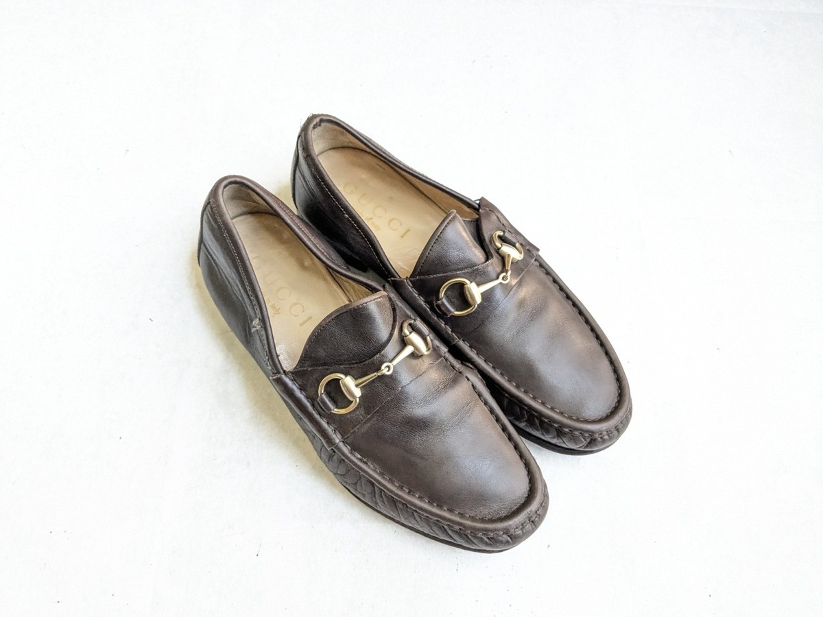 Gucci Horsebit Loafers Men US 10 Brown Leather Dress Shoes Italy
