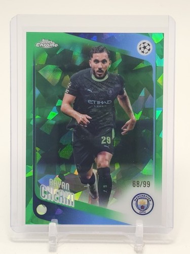 RAYAN CHERKI 2025-26 TOPPS CHROME UCC GREEN SAPPHIRE /99 #1 MANCHESTER Q5332