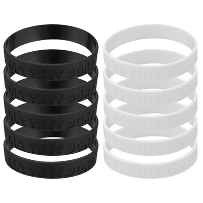 10Pcs Motivationsarmbänder für Style 1 & Schwarz/Weiß - Bild 1 von 4