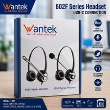 Wantek A602F USB-C Wired Mono Headset Noise Canceling Mic New Sealed Office