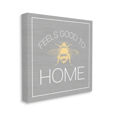 Good to Bee Home Phrase Cute Insect Pun, Designed by Daphne Polselli Canvas W...