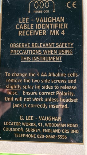 Lee Vaughan MK IV HV Cable Identifier. Brand New In Original Case. U K Made - Picture 8 of 12