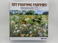 101 Pooping Puppies 1000 Piece Jigsaw Puzzle Dogs Funwares 27'"x 19" NEW Sealed