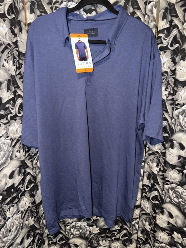 Jachs New York Men’s Short Sleeve Polo Shirt, Blue, Size XXL 🐸