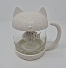 Cat Tea Cup Mug With Fish Steeper Infuser Strainer Sturdy Tail Handle — photo 1