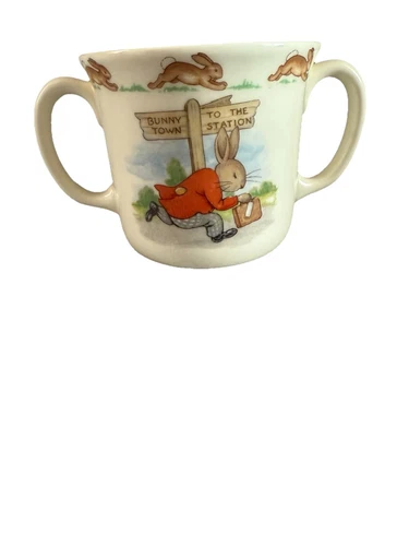 Royal Doulton Bunnykins Two handled Cup/Mug 1988, excellent, no chips/cracks