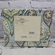 Pointehaven King Sheet Set 100 Combed Cotton 200 Thread Count Cypress NWT