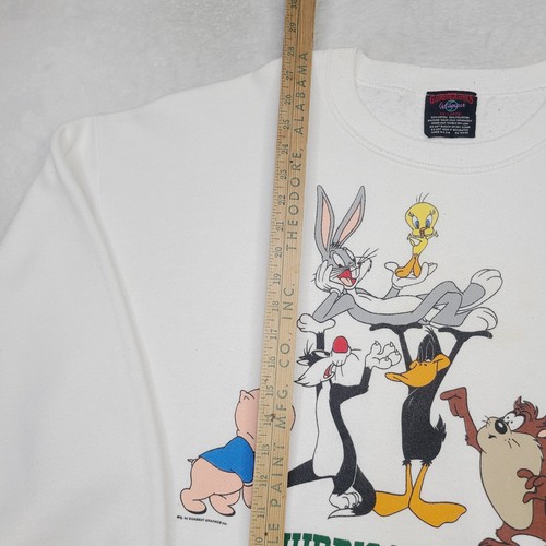 Vintage 90s Looney Tunes Miami Hurricanes Taz Bugs Bunny Sweatshirt Size XXL - Bild 7 von 16