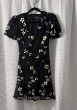 Sam Edelman Women’s Black With Embroidery Floral Dress, Size 2