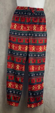 Club Room Men's Fleece Pajama Pants, Red Gingerbread Fair Isle, XXL