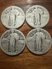 (4) STANDING LIBERTY QUARTERS - 90% SILVER