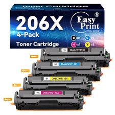 206X Toner Compatible for HP 206X Toner Cartridges 4 Pack High Yield 206A Wor...
