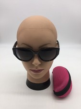 Chanel Women's Black Frame Trendy Sunglasses 55-16-143 Blue Lenses