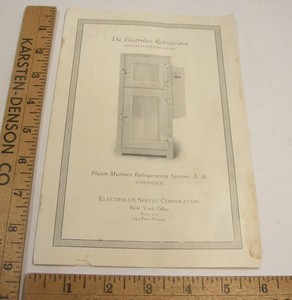  VINTAGE c1925 ILLUST BOOKLET ELECTROLUX REFRIGERATOR PLATEN MUNTERS SYSTEM