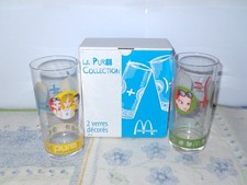 🥛🥛 LOT DE 2 VERRES DÉCORÉS - « LA PURE COLLECTION DE MC DONALD'S » - LUMINARC