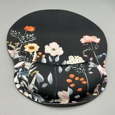 Mouse Pad with Wrist Support, Ergonomic Memory U-flower black
