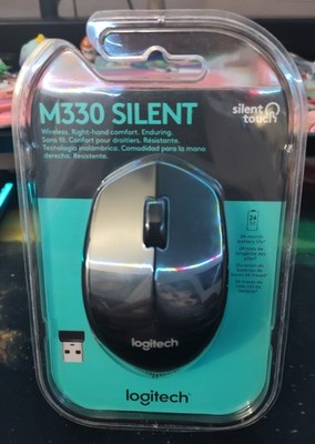 Logitech M330 SILENT Wireless Optical Mouse with USB Nano Receiver - Black - NEW