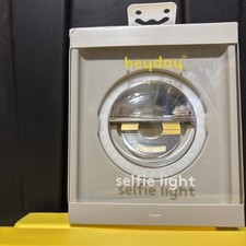 Heyday Chrome White Cellphone Clip-On Selfie Ring Light with 3 Settings