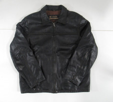 VTG Columbia Sportswear Men's Brown Leather Coat Jacket Size XL VT652