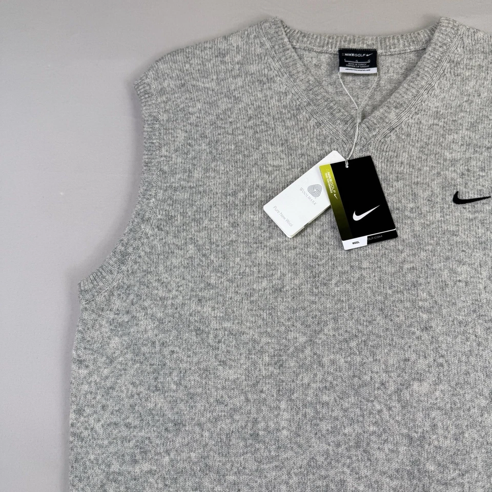 Nike Golf Tour Performance Vest Mens Size Large Grey 100% New Wool V Neck NWT - Image 4 of 4