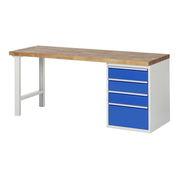 Rau Werkbank Modell 7510 Mit 4 Schubladen Bxtxh 2000X700X840Mm-image