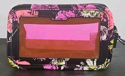 VICTORIA SECRET FLORAL COSMETIC TRAVEL MEDIUM BEAUTY MAKE UP BAG