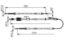 BOSCH Bremsseil Seilzug Feststellbremse 1 987 482 804 für OPEL VAUXHALL ZAFIRA 3