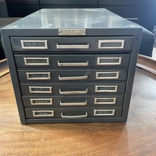 Vintage 6 Drawer Steelmaster Industrial Metal Flat File Cabinet Ephemera Photos