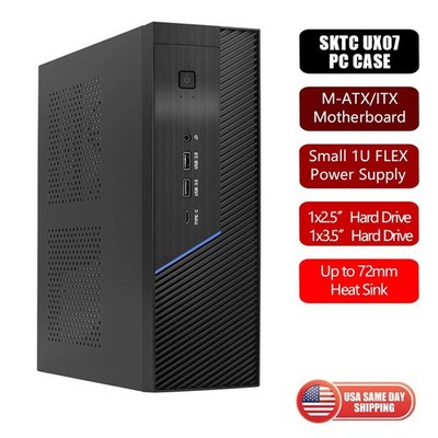 Micro ATX Slim Case Compact for Office or Home, support M-ATX/ITX Motherboar