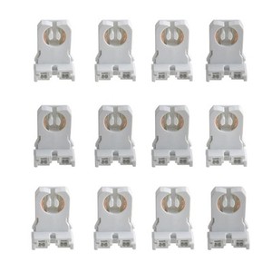 PATIKIL 50-Pack T8 Non-Shunted Lamp Holders – G13 Tombstone Sockets For LED Fluorescent Tube Replacements (White/Black, PC Material)