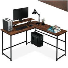 Computer Desk Office Corner Table L Shaped Reception Furniture Industrial Top