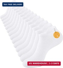 Womens 85 Cotton Cushioned Low Cut Socks, Medium-Large, 7 Pairs White