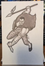 Spider-man Villain - KRAVEN THE HUNTER - Original Art Sketch By Jim Towe Marvel 