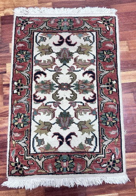 Vintage Hand Knotted Wool Fine Middle Eastern Area Rug, 3'3'' x 2'