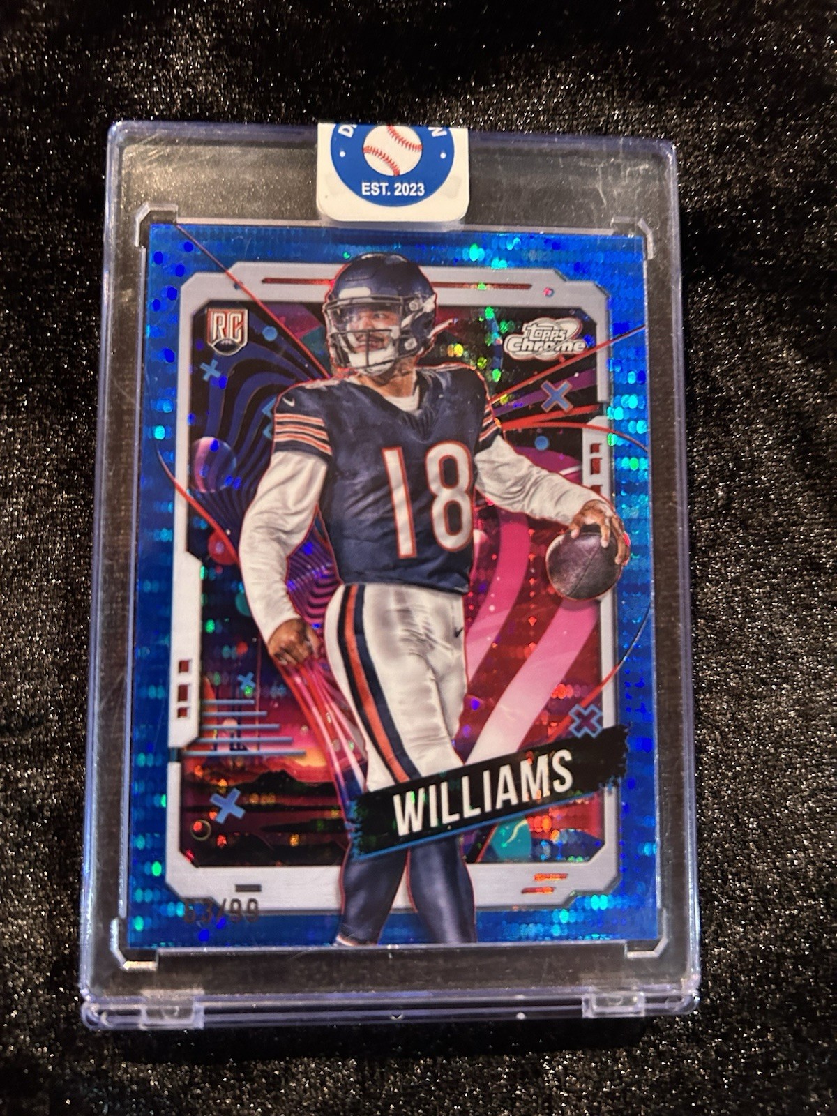 Caleb Williams 2024 Topps Cosmic Chrome Rookie  #118 Blue Moon Refractor /99