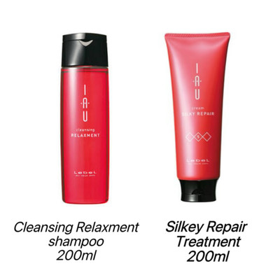 Lebel Io IAU Cleansing Relaxment Shampoo 200ml& Silkey  Repair Treatment 200 New