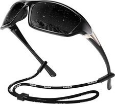 Polarized Sports Sunglasses for Men, Wrap Around Mens Sunglasses UV Protection