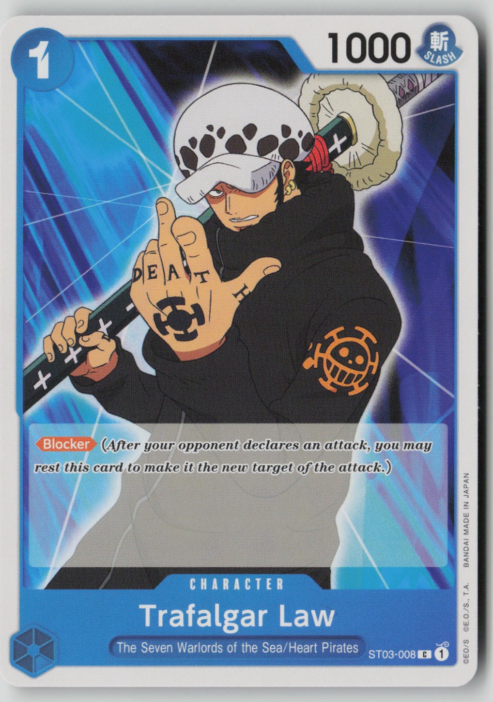 Trafalgar Law ST03-008 One Piece Starter Deck 3 The Seven Warlords of The Sea NM