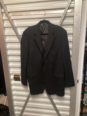 Brooks Brothers Mens Black 346 Stretch 42L 92% Wool 4 Spandex Sport Coat Blazer
