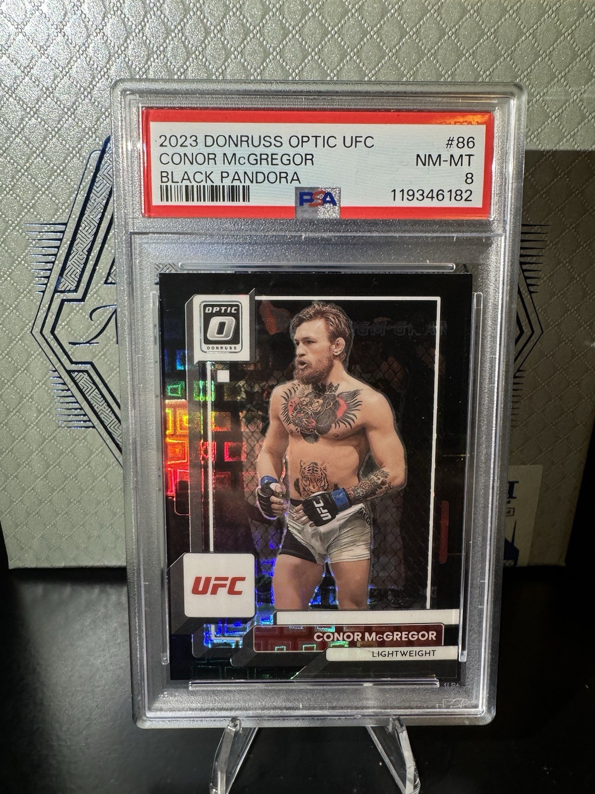 2023 Donruss Optic UFC Conor McGregor Black Pandora PSA 8 Case Hit SSP