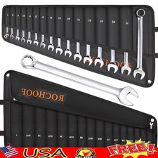Combination Wrench Set 32PCS Wrench Set 12-Point SAE Metric W/ Rolling Pouch
