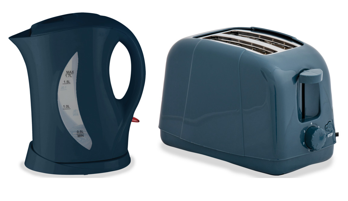Quest Kettle 1.7L + Toaster 2 Slice Slate Low Wattage Caravan Motorhome Boat Van