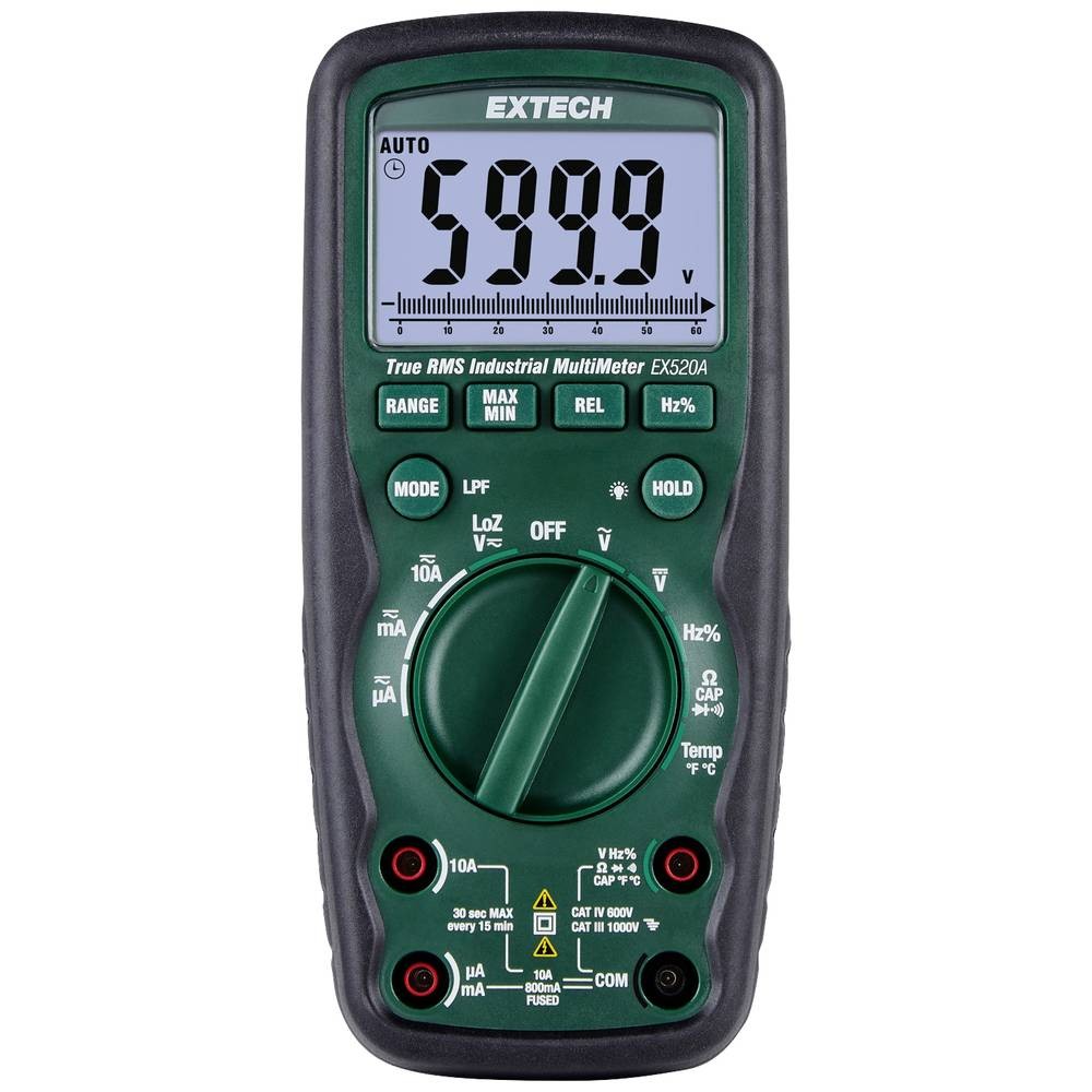Multimètre numérique étanche Extech EX520A CAT IV pour des relevés de haute précision