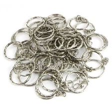 50PCS DIY 25mm Polished Silver Keyring Keychain Split Ring Short Chain Key Ri wi