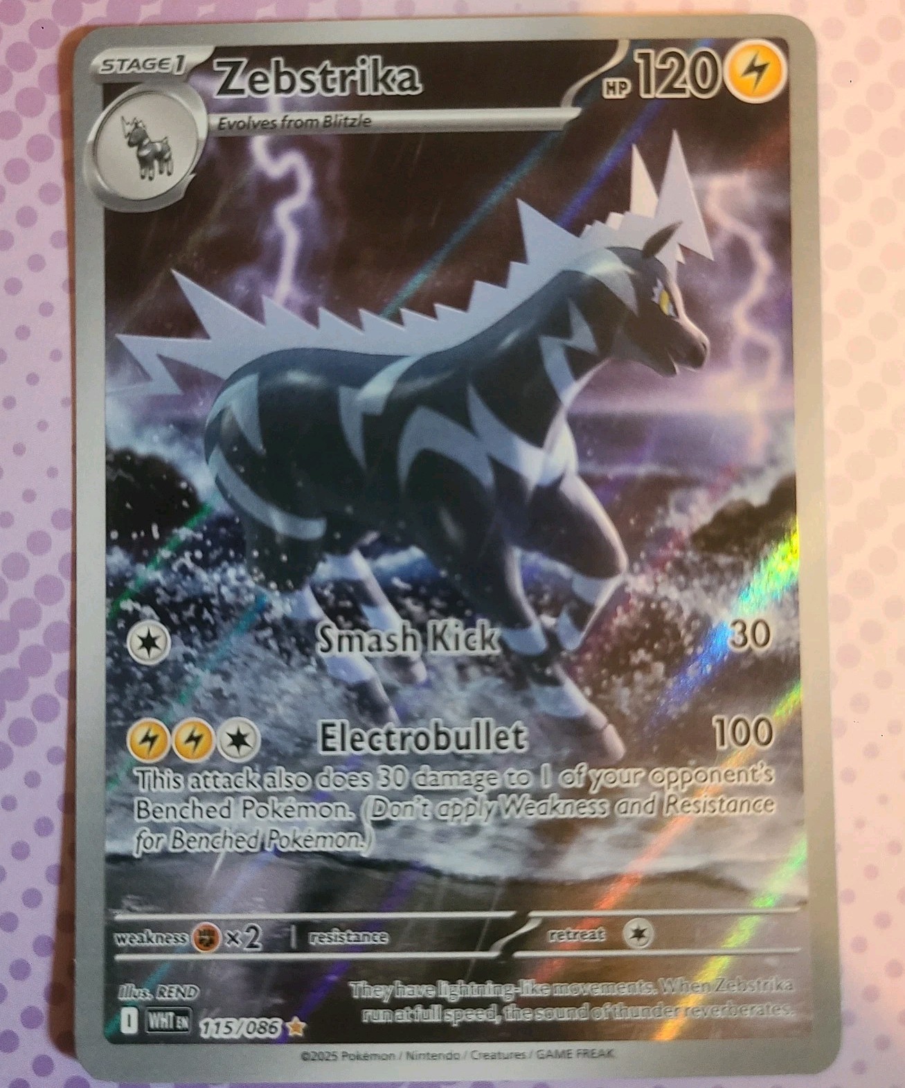 Zebstrika 115/086 White Flare Pokemon Card English