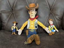 Disney Store Exclusive Toy Story Woody Plush Doll 16"  2 other Woody figures