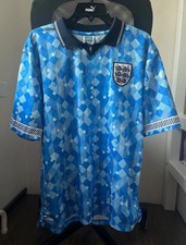 ENGLAND THIRD 1990 - 1992 VINTAGE FOOTBALL SHIRT SOCCER JERSEY SCORE DRAW sz L