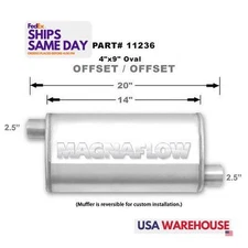 Magnaflow Exhaust 11236, One Natural Stainless Stainless Muffler 2.5In Offset In