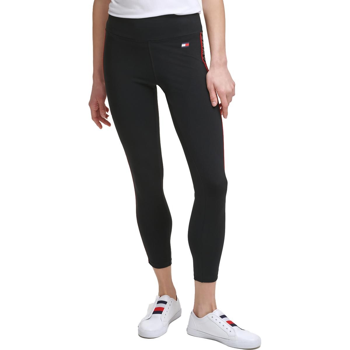 Спортивные женские черные леггинсы из джерси с логотипом Tommy Hilfiger XS BHFO 8333