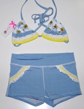 California Kisses Dancewear Girls Child Large Camisole Top and Shorts Dance Set